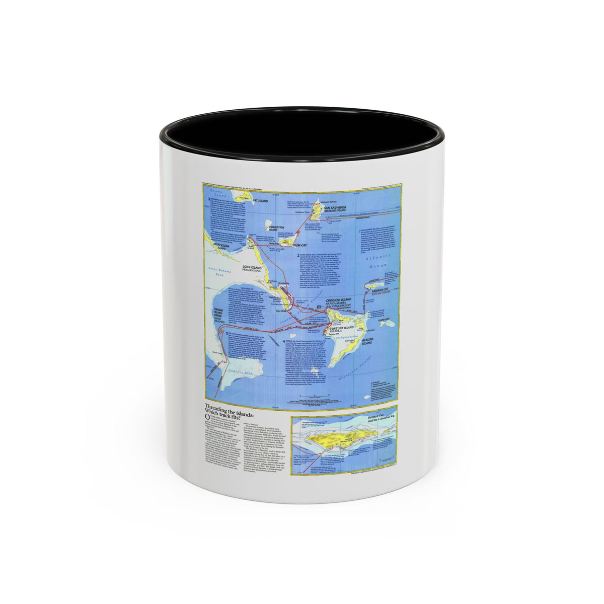 Americas - Threading the Island (1986) (Map) Accent Coffee Mug