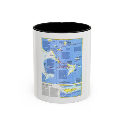 Americas - Threading the Island (1986) (Map) Accent Coffee Mug