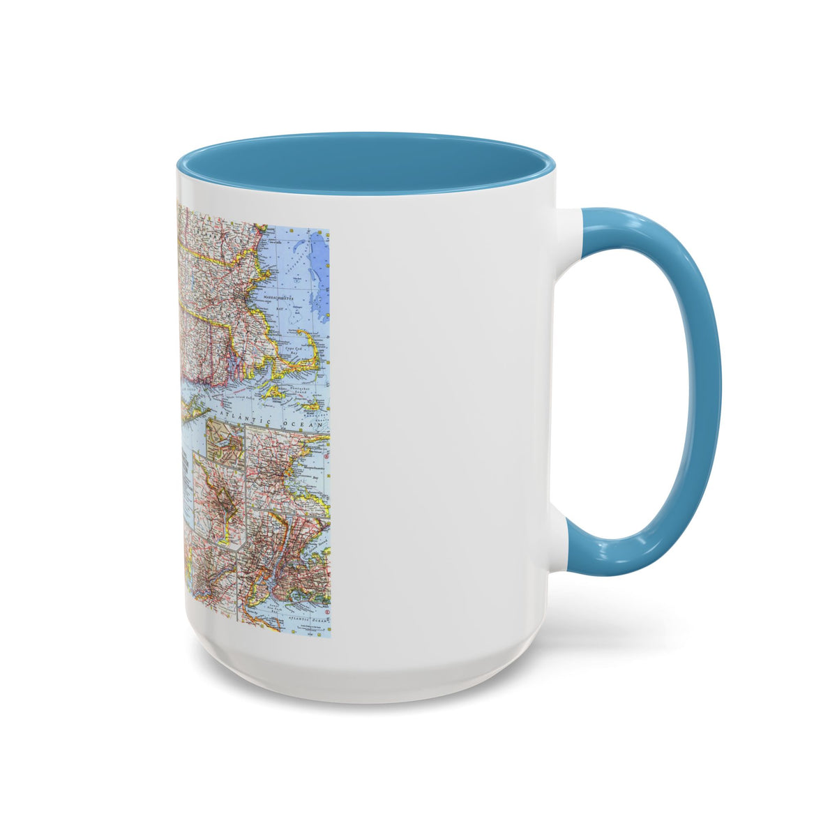 USA - Washington to Boston (1962) (Map) Accent Coffee Mug