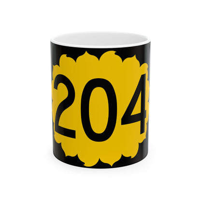 K-204 (Kansas) (Road Sign) White Coffee Mug