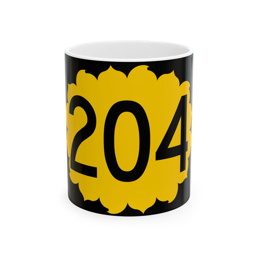 K-204 (Kansas) (Road Sign) White Coffee Mug