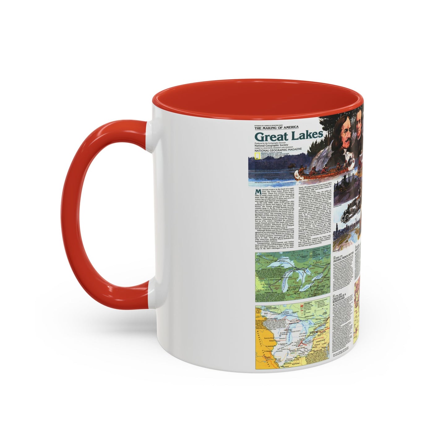 Canada - The Great Lakes 2 (1987) (Map) Accent Coffee Mug