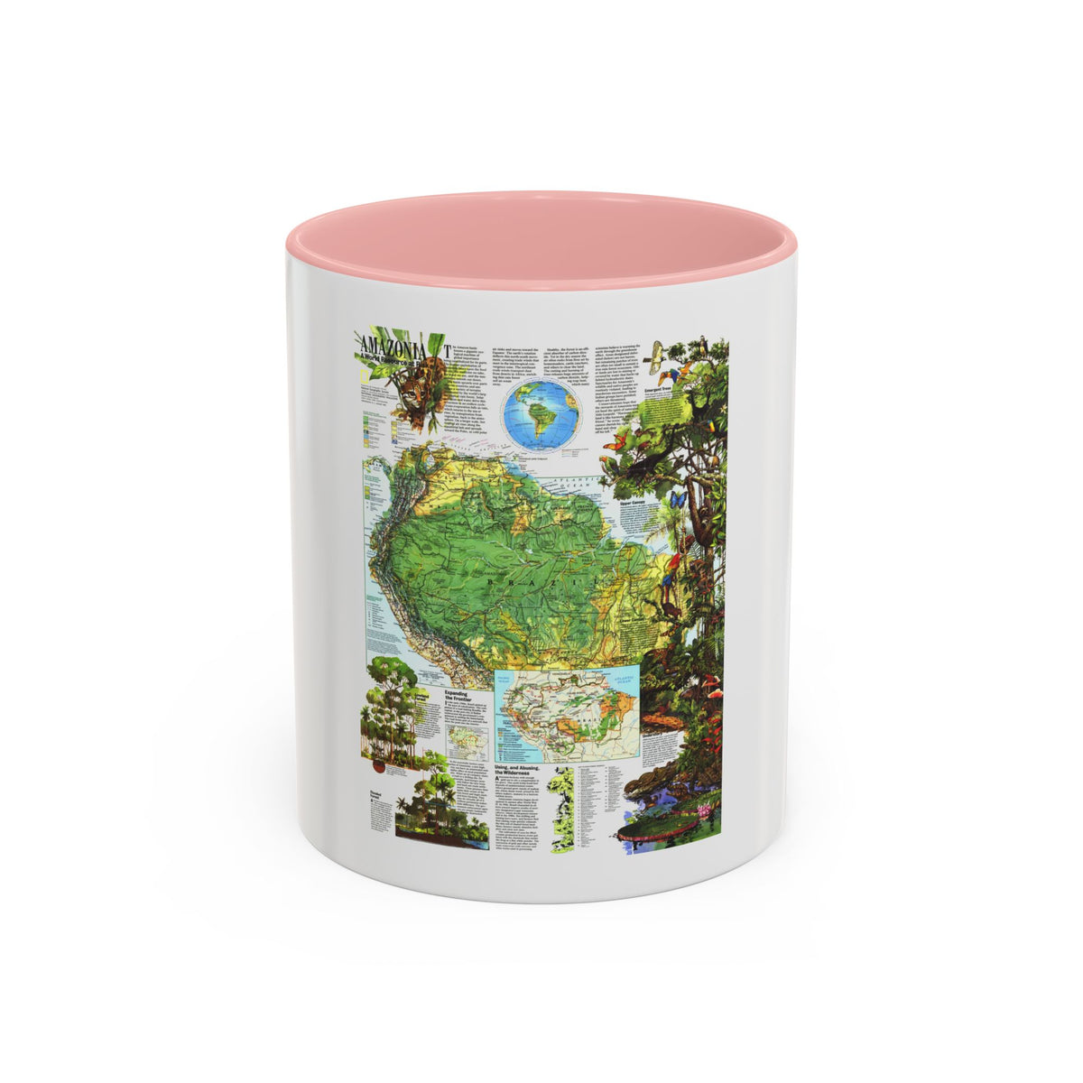Amazonia - A World Resource at Risk (1992) (Map) Accent Coffee Mug