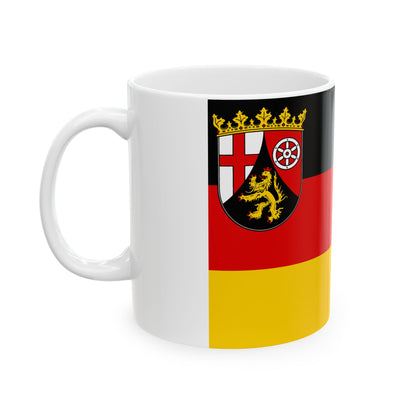 Flag of Rhineland Palatinate Germany - White Coffee Mug