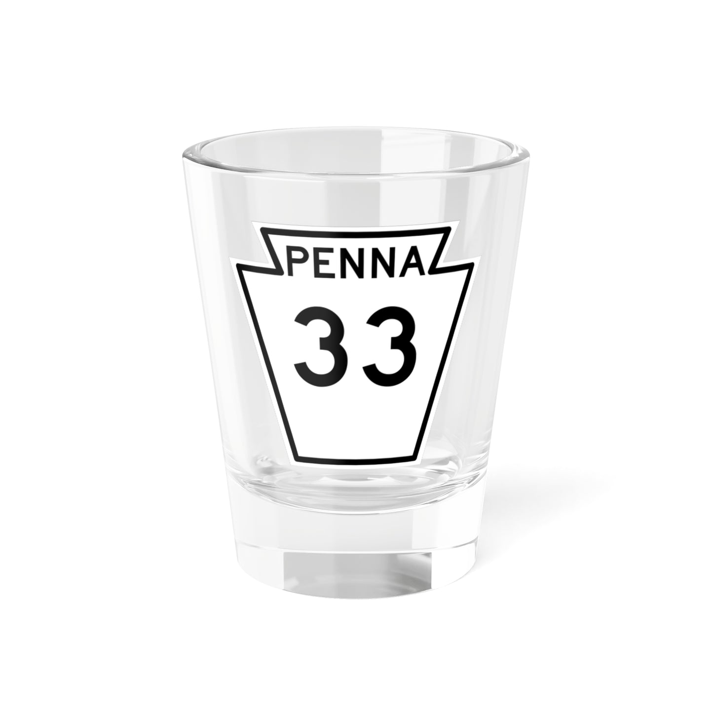 PA-33 1948 (Pennsylvania) (Road Sign) Shot Glass 1.5oz