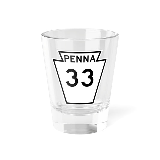 PA-33 1948 (Pennsylvania) (Road Sign) Shot Glass 1.5oz
