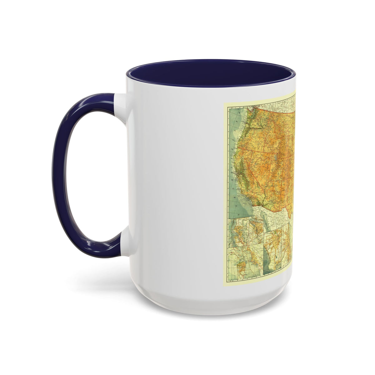 USA - The United States (1923) (Map) Accent Coffee Mug