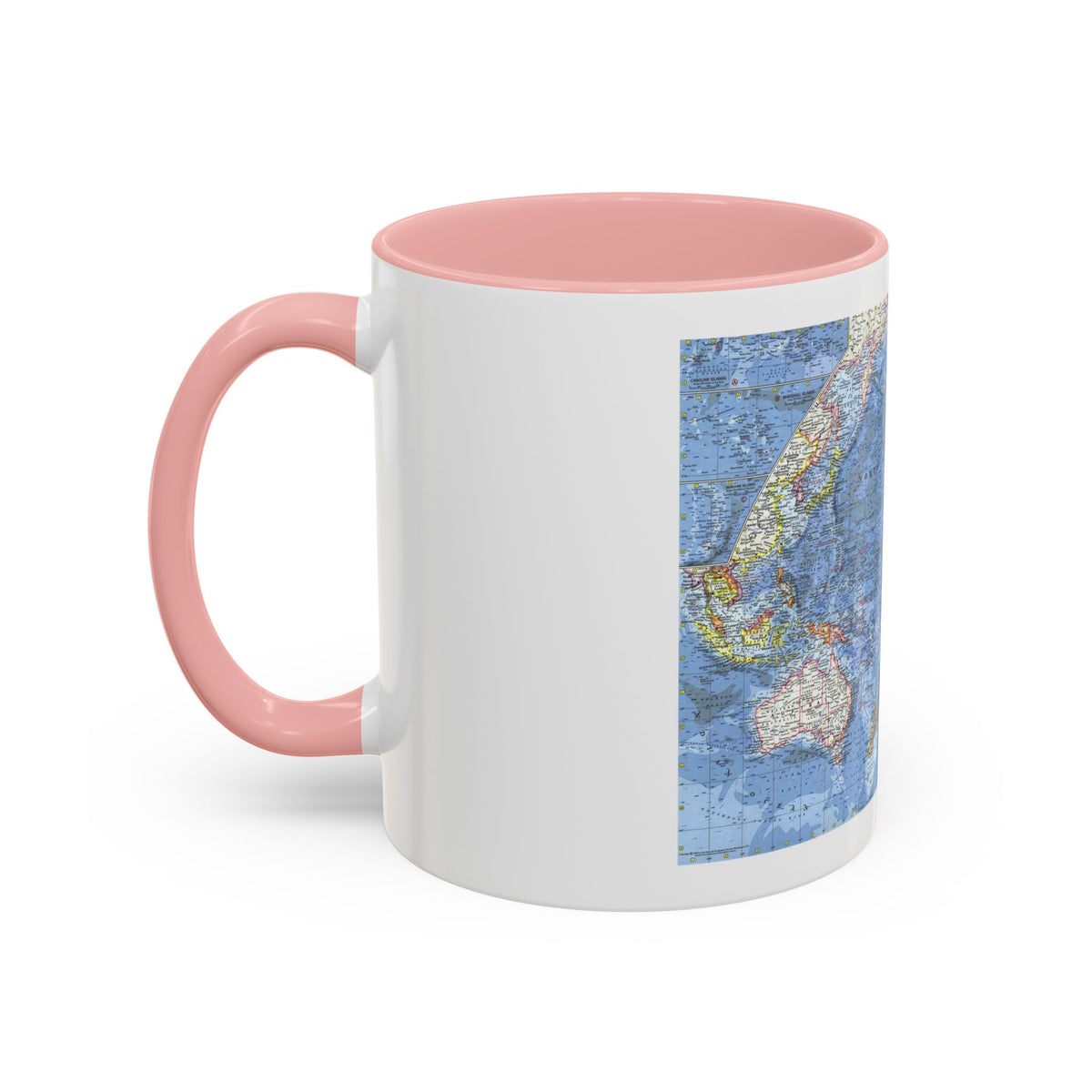 Pacific Ocean (1962) (Map) Accent Coffee Mug