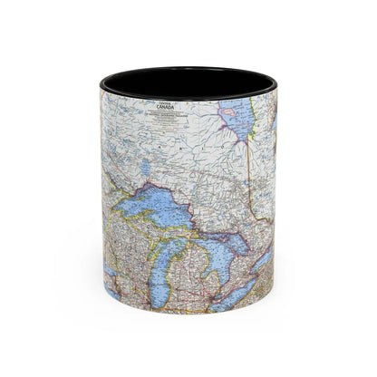 Canada - Central (1963) (Map) Accent Coffee Mug-11oz-Black-Go Mug Yourself