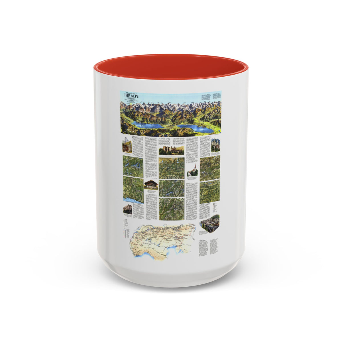 Alps, The - A Traveller's Map (1985) (Map) Accent Coffee Mug