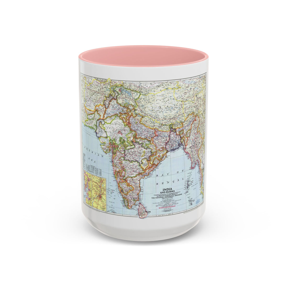India and Burma (1946) (Map) Accent Coffee Mug