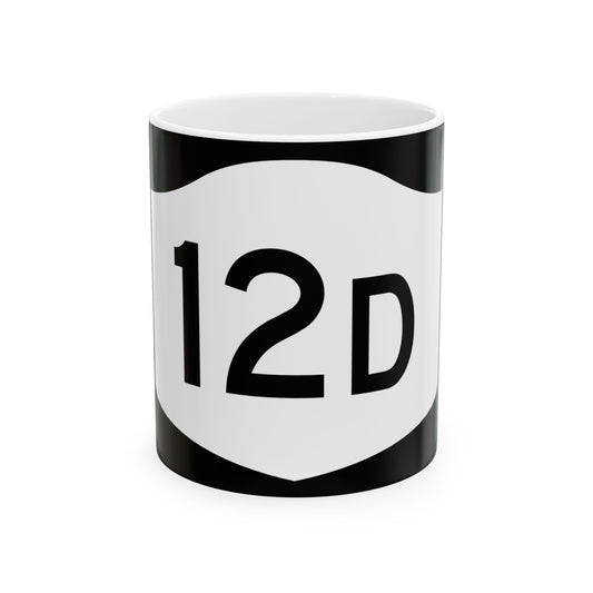 NY-12D (New York) (Road Sign) White Coffee Mug