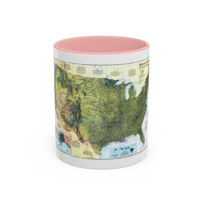 USA - The Physical Landscape (1996) (Map) Accent Coffee Mug