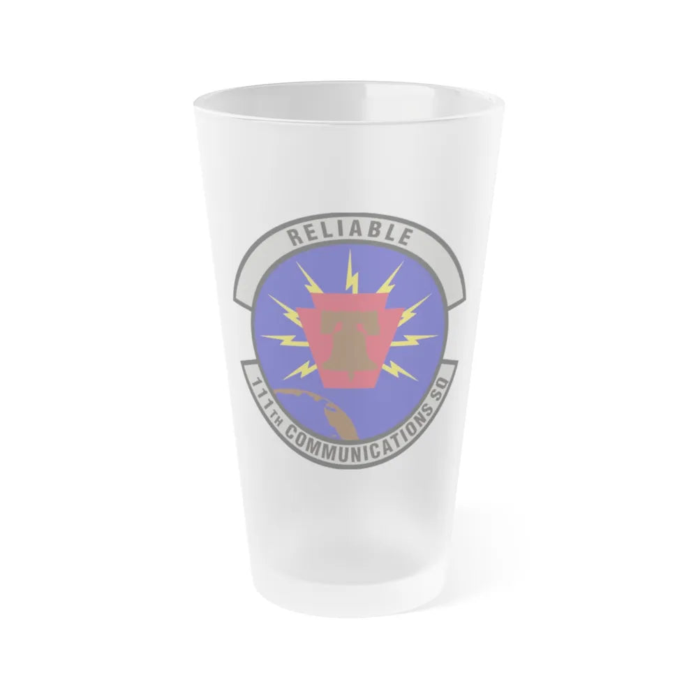 111th Communications Squadron (U.S. Air Force) Frosted Pint Glass 16oz-16oz-Frosted-Go Mug Yourself