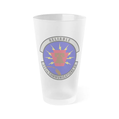 111th Communications Squadron (U.S. Air Force) Frosted Pint Glass 16oz-16oz-Frosted-Go Mug Yourself