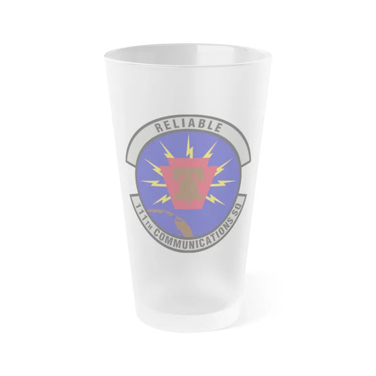 111th Communications Squadron (U.S. Air Force) Frosted Pint Glass 16oz-16oz-Frosted-Go Mug Yourself