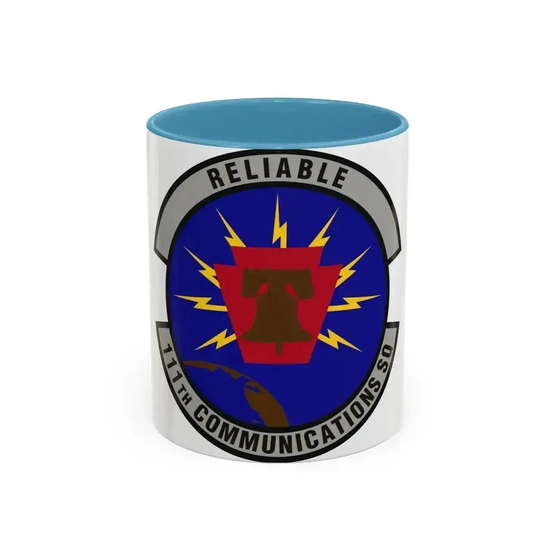 111th Communications Squadron (U.S. Air Force) Accent Coffee Mug 11oz Light Blue - Go Mug Yourself