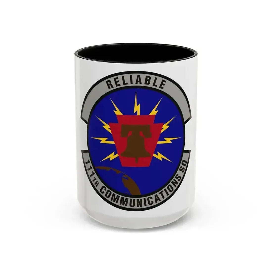 111th Communications Squadron (U.S. Air Force) Accent Coffee Mug 15oz Black - Go Mug Yourself