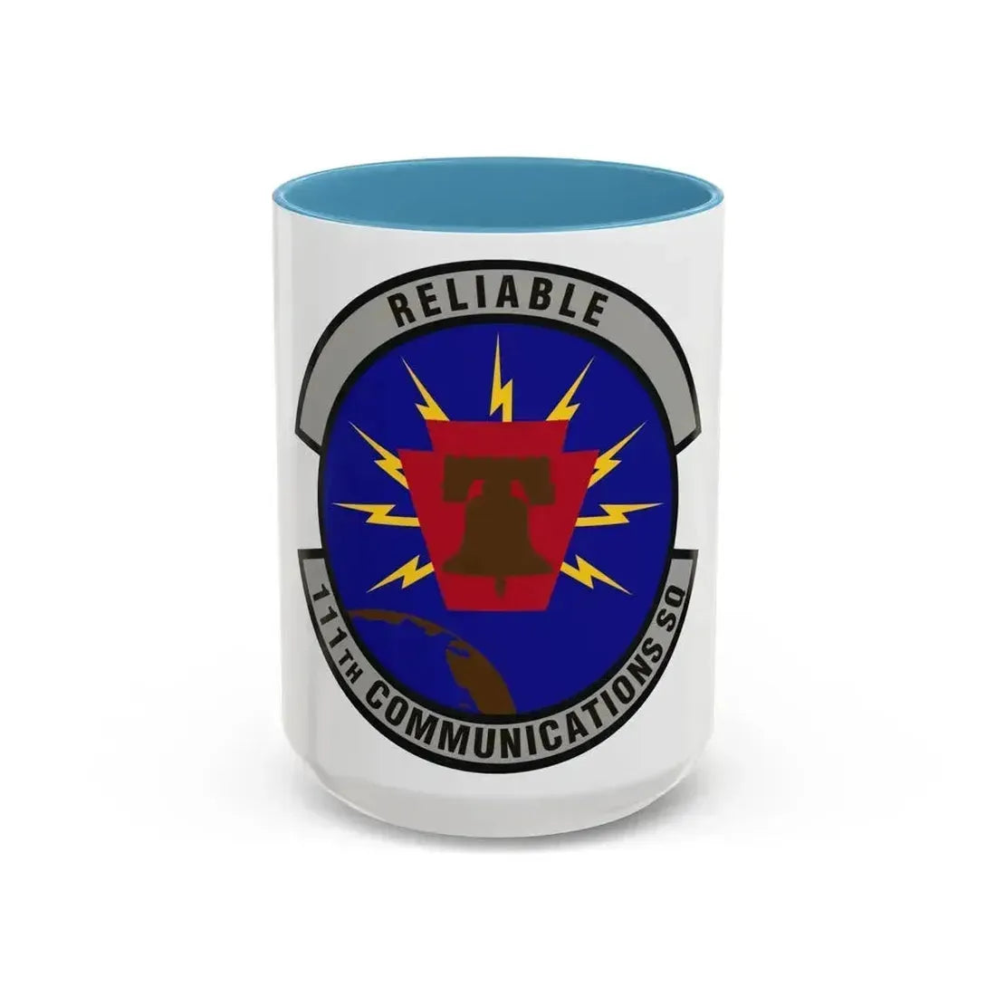 111th Communications Squadron (U.S. Air Force) Accent Coffee Mug 15oz Light Blue - Go Mug Yourself
