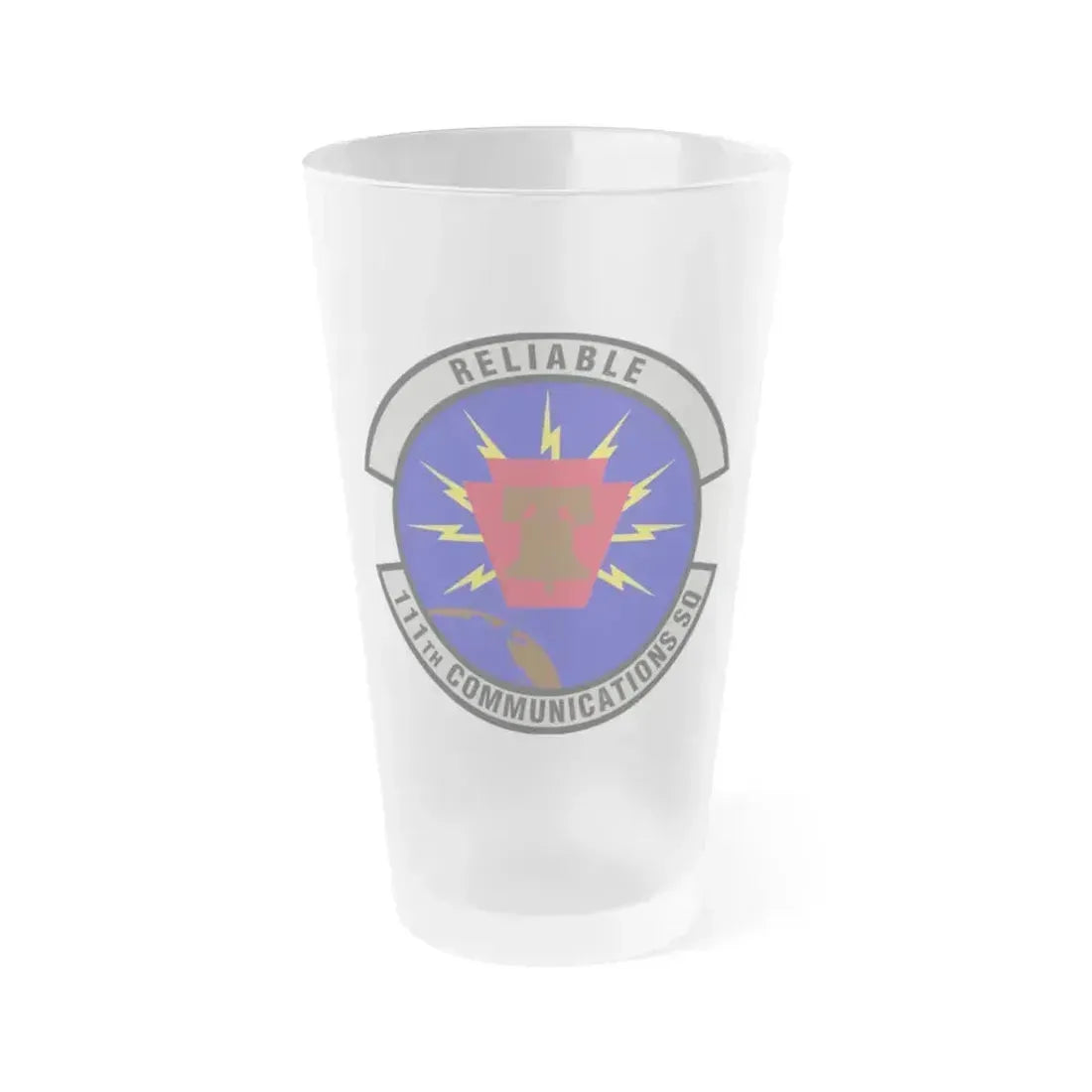 111th Communications Squadron (U.S. Air Force) Frosted Pint Glass 16oz 16oz Frosted - Go Mug Yourself