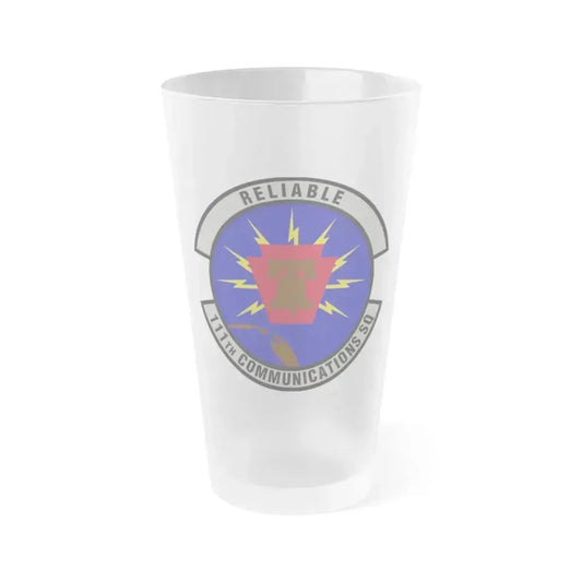 111th Communications Squadron (U.S. Air Force) Frosted Pint Glass 16oz 16oz Frosted - Go Mug Yourself