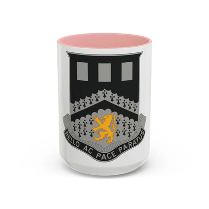 112 Engineer Battalion (U.S. Army) Accent Coffee Mug-15oz-Pink-Go Mug Yourself