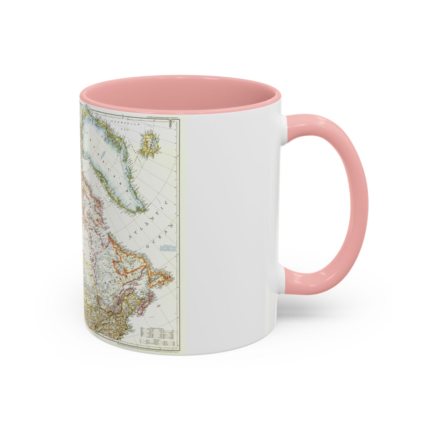 North America - Canada, Alaska, Greenland (1947) (Map) Accent Coffee Mug