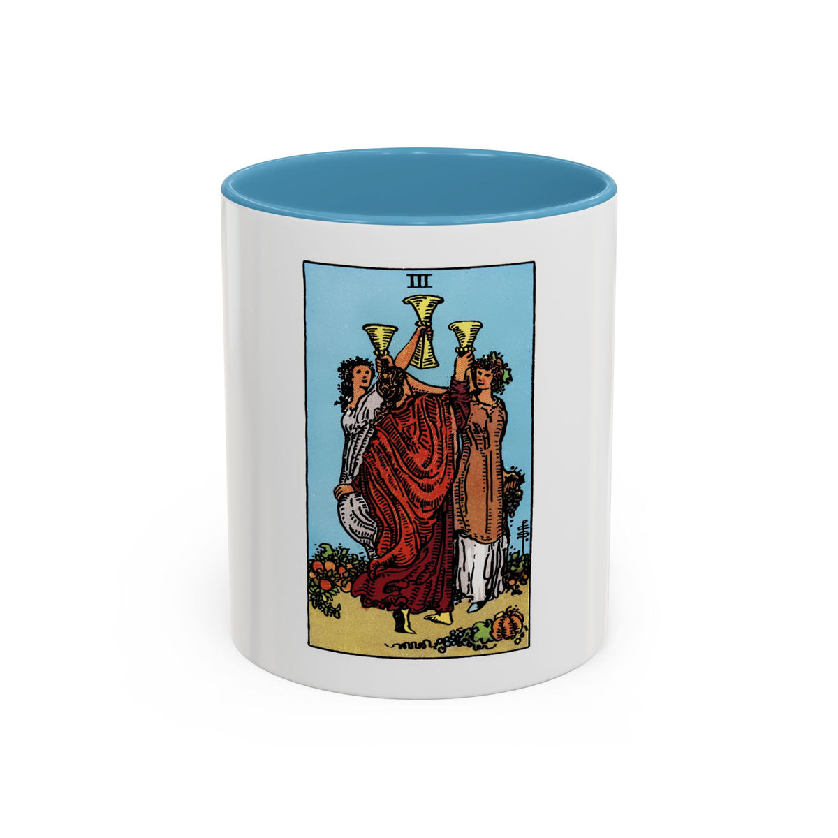The 3 of Cups (Tarot Card) Accent Coffee Mug
