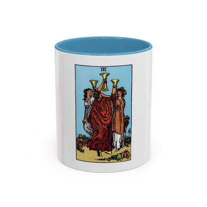 The 3 of Cups (Tarot Card) Accent Coffee Mug