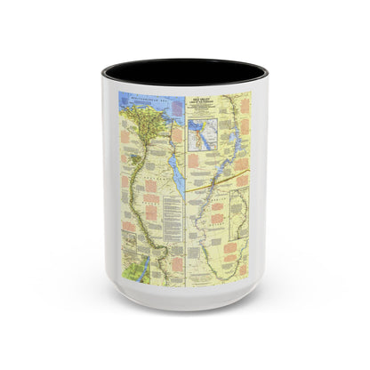 Egypt - Nile Valley, Land of the Pharaohs (1965) (Map) Accent Coffee Mug