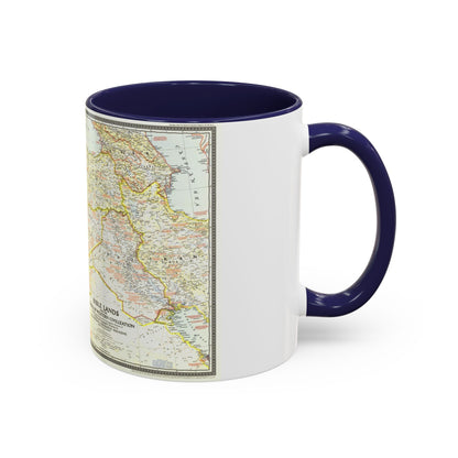 Middle East - Bible Lands and the Cradle of Western Civilization (1946) (Map) Accent Coffee Mug