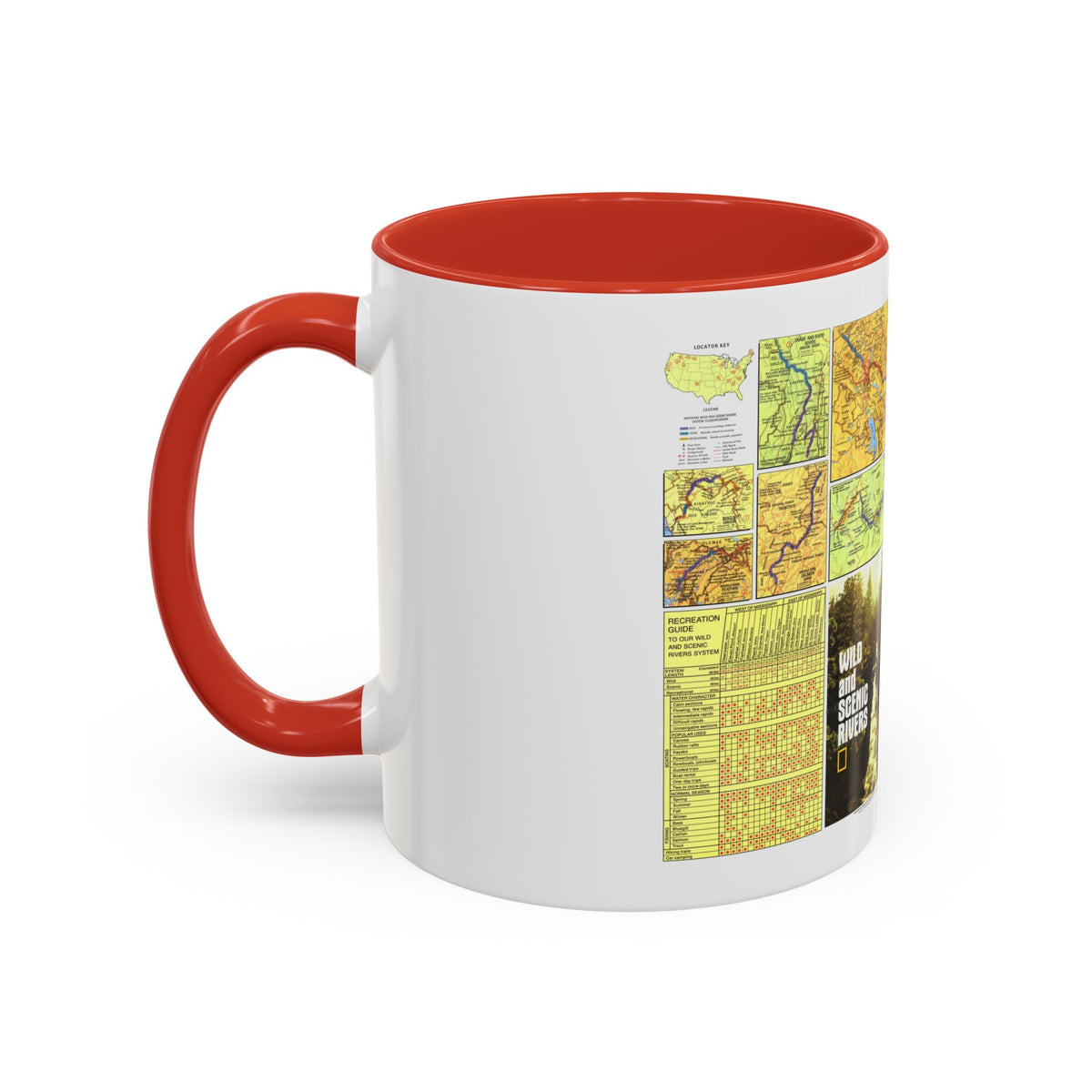 USA - Wild and Scenic Rivers 2 (1977) (Map) Accent Coffee Mug