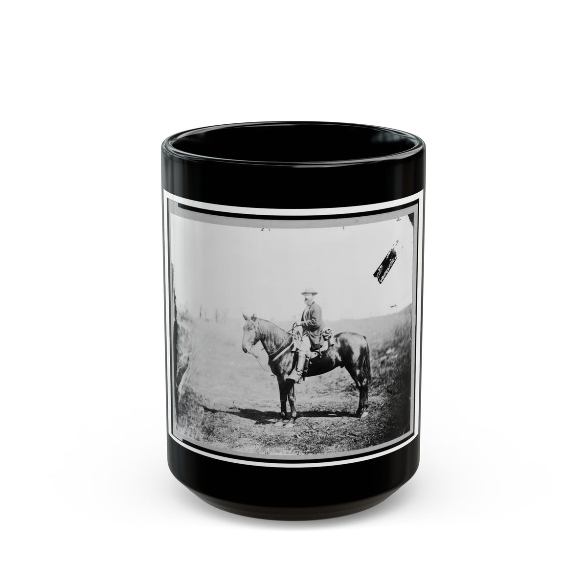 William Wilson, Scout, Headquarters, Army Of The Potomac, Seated On Horse, Full-Length Portrait, Facing Left, Culpeper, Va. (U.S. Civil War) Black Coffee Mug