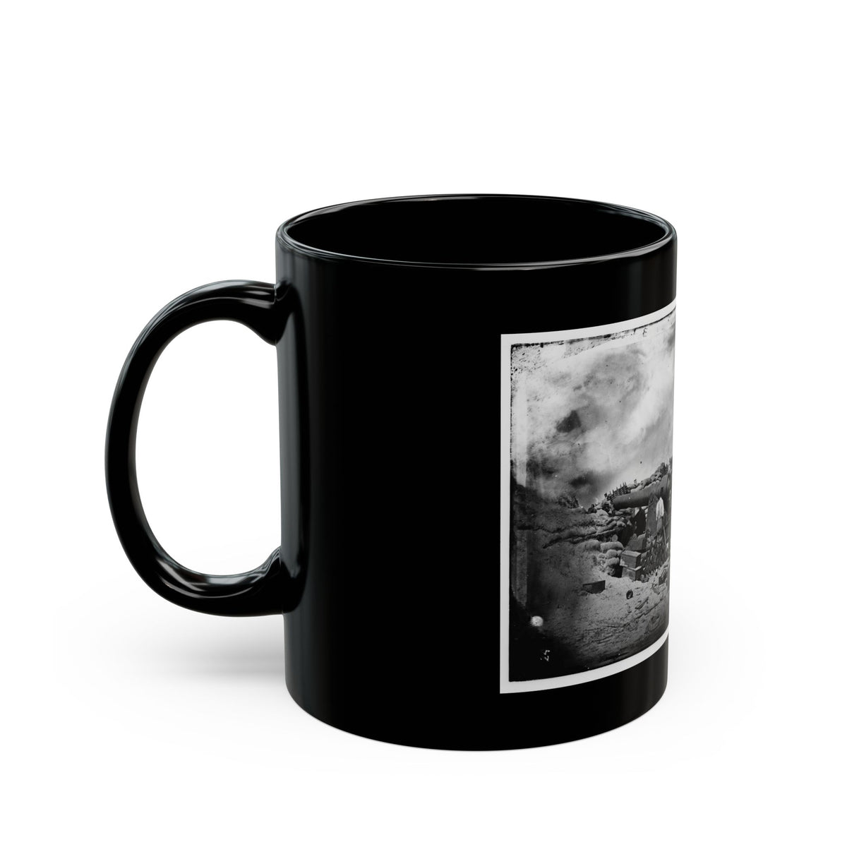Morris Island, South Carolina. Battery Rosecrans. Three 100-Pounder Parrot Rifles. Breaching Battery Against Fort Sumter (U.S. Civil War) Black Coffee Mug