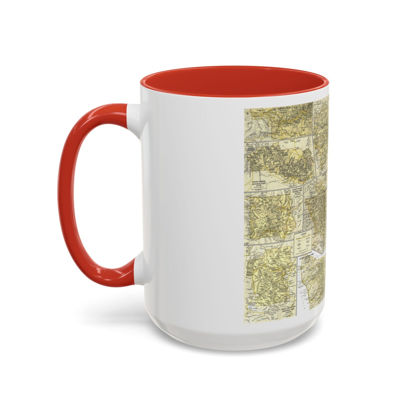 USA - National Parks and Historic Sites 2 (1958) (Map) Accent Coffee Mug