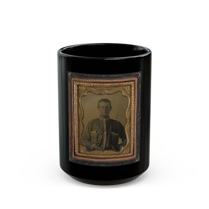 Private Reuben Goodson Of Co. G, 52nd North Carolina Infantry Regiment In Uniform (1) (U.S. Civil War) Black Coffee Mug