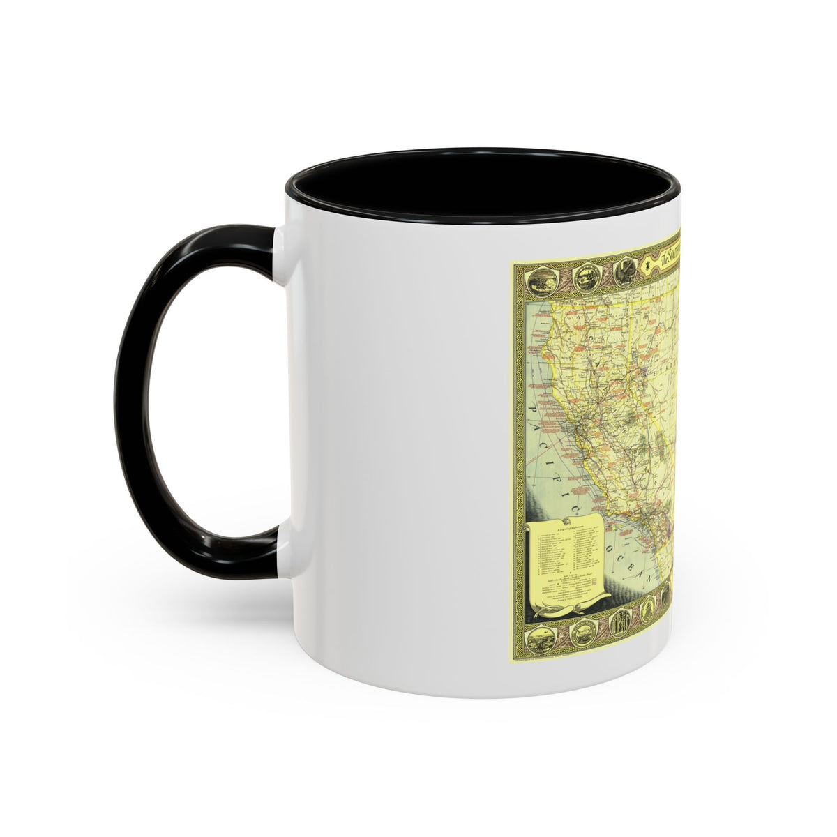 USA - Southwestern (1940) (Map) Accent Coffee Mug
