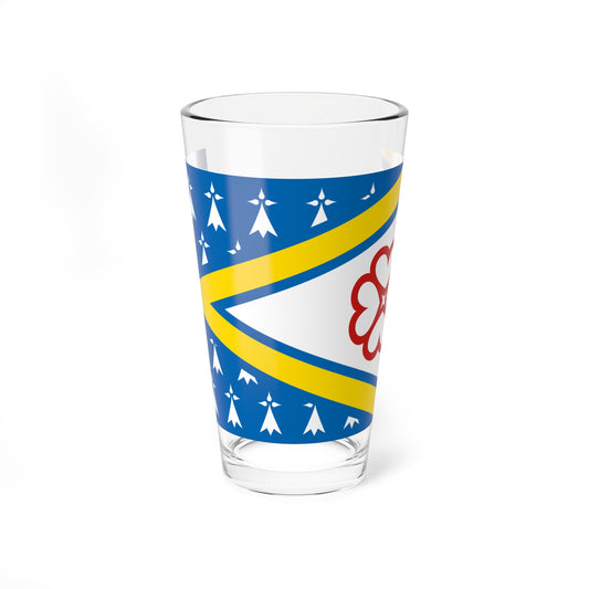 Presquile de Rhuys traditional district flag (France) Pint Glass 16oz