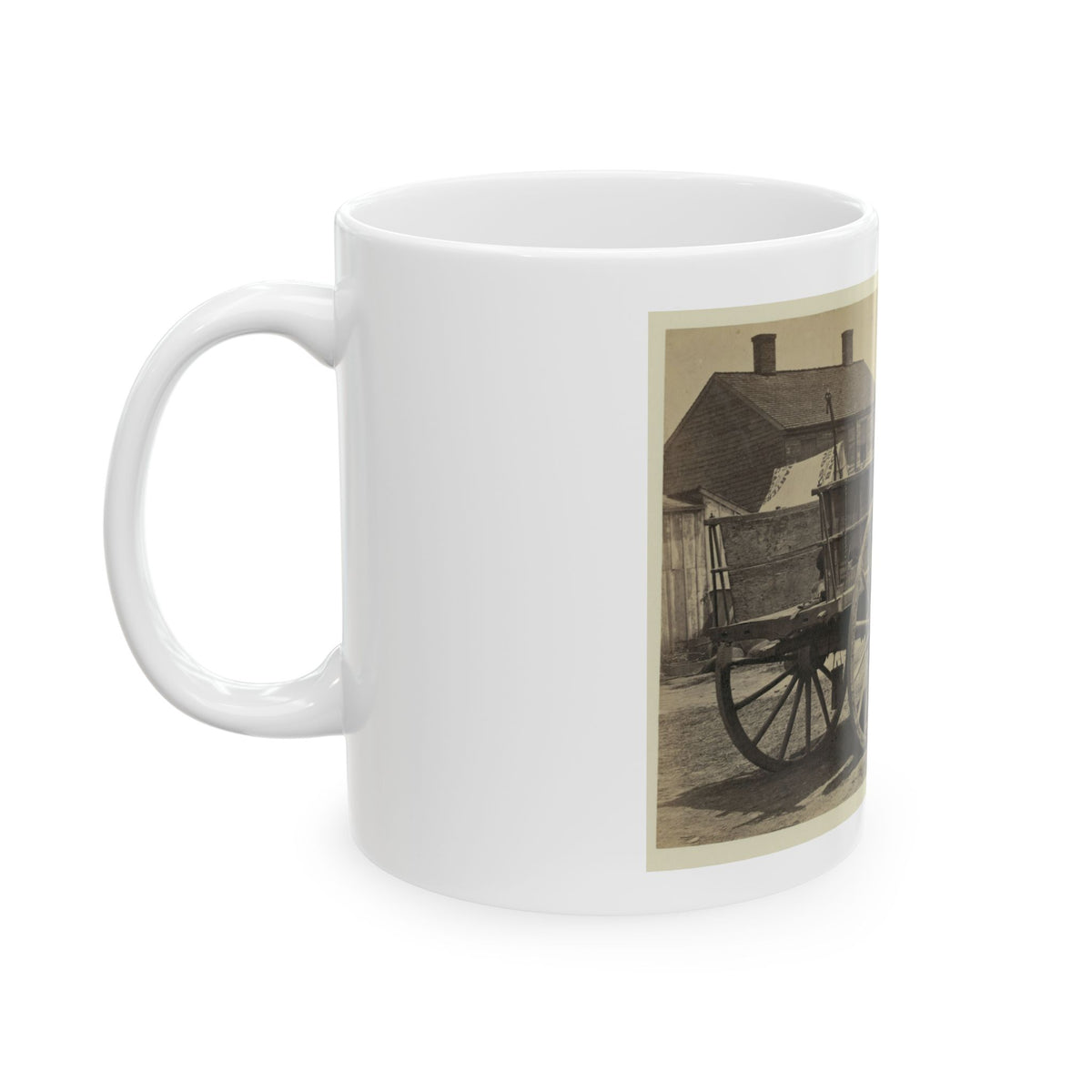 Supply Wagon, Probably In A Civil War Military Facility (U.S. Civil War) White Coffee Mug