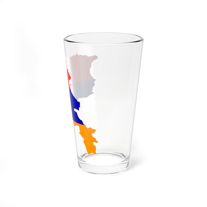 Flag map of Armenia new (Armenia) Pint Glass 16oz