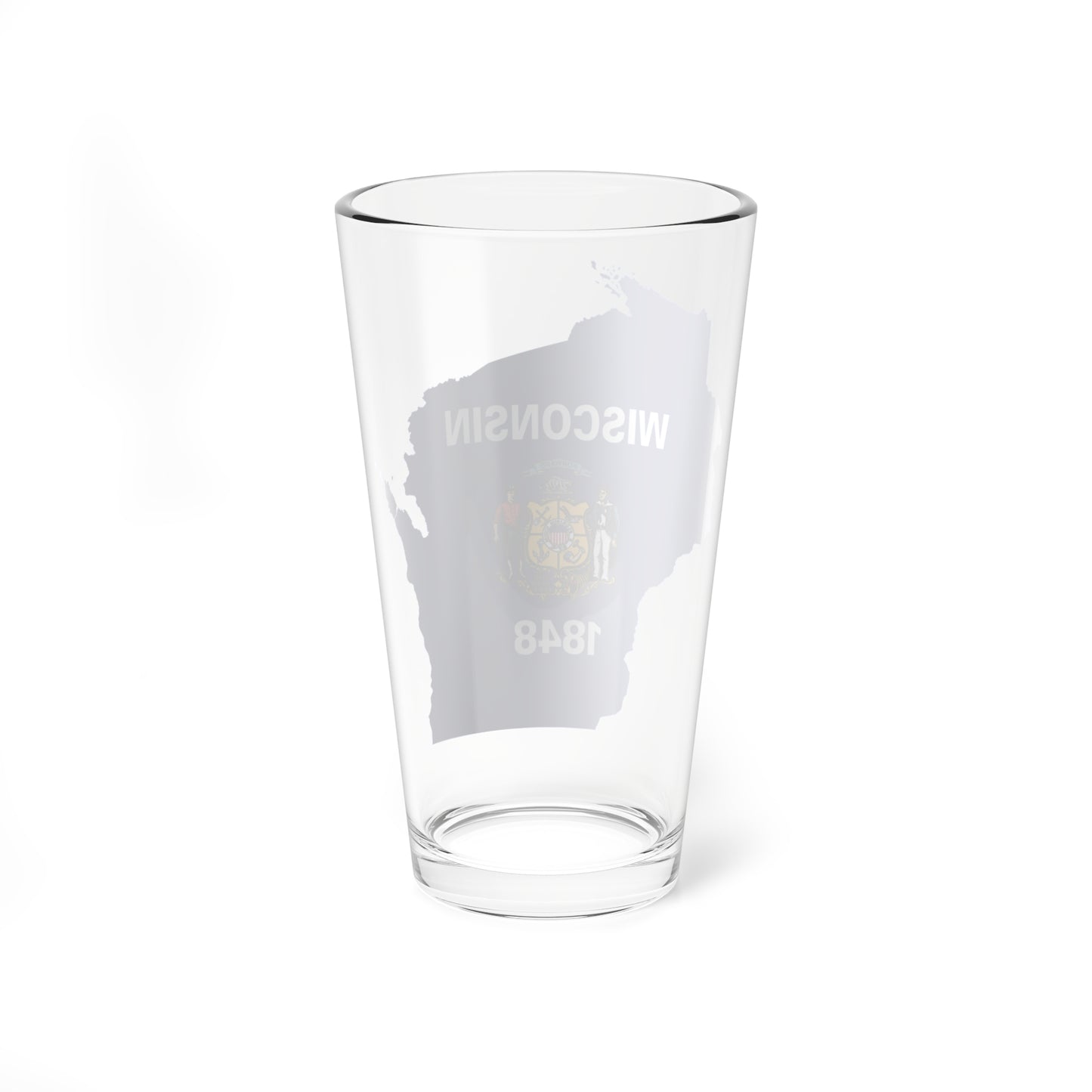 Flag map of Wisconsin (United States) Pint Glass 16oz
