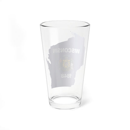 Flag map of Wisconsin (United States) Pint Glass 16oz