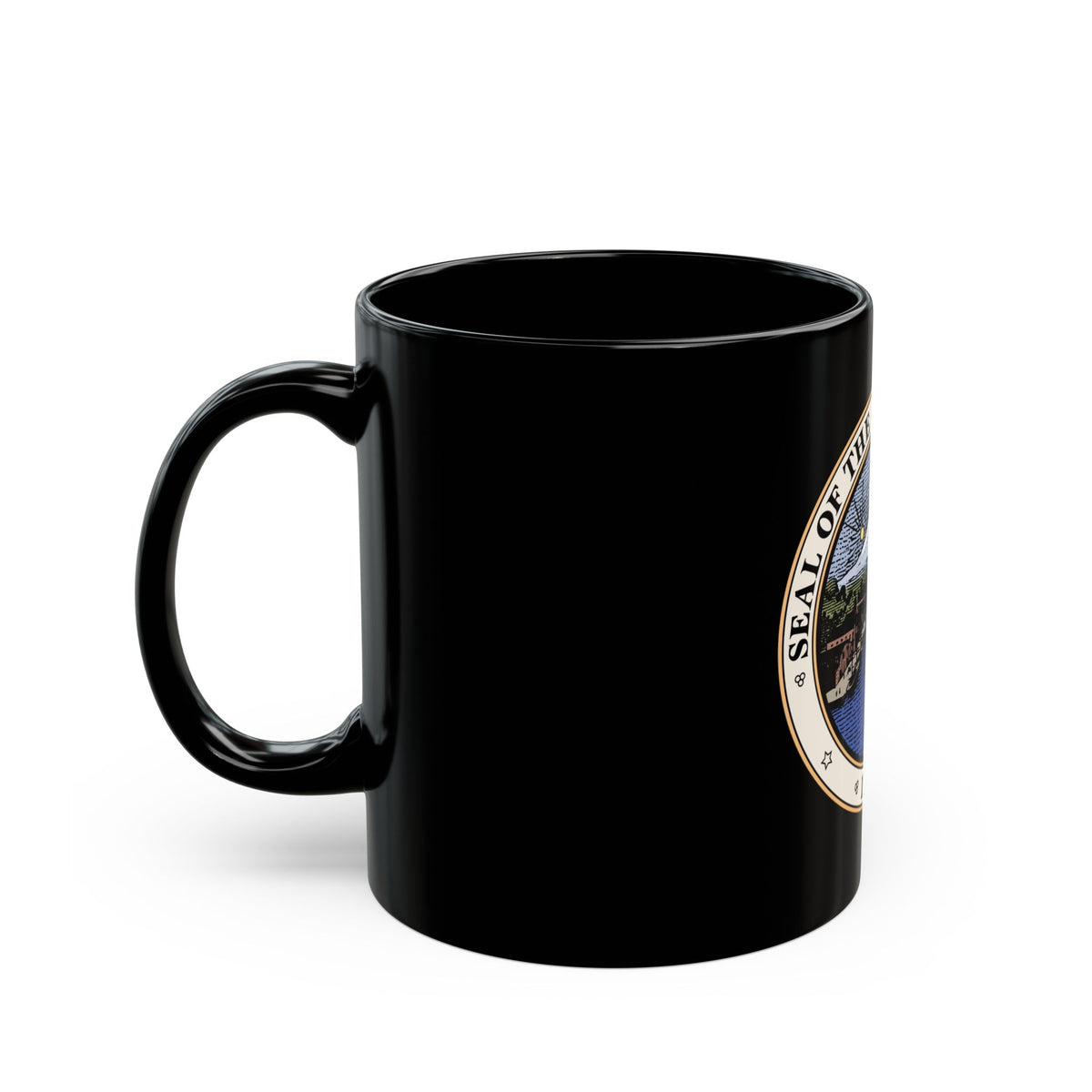 Seal of Tacoma WA - Black Coffee Mug