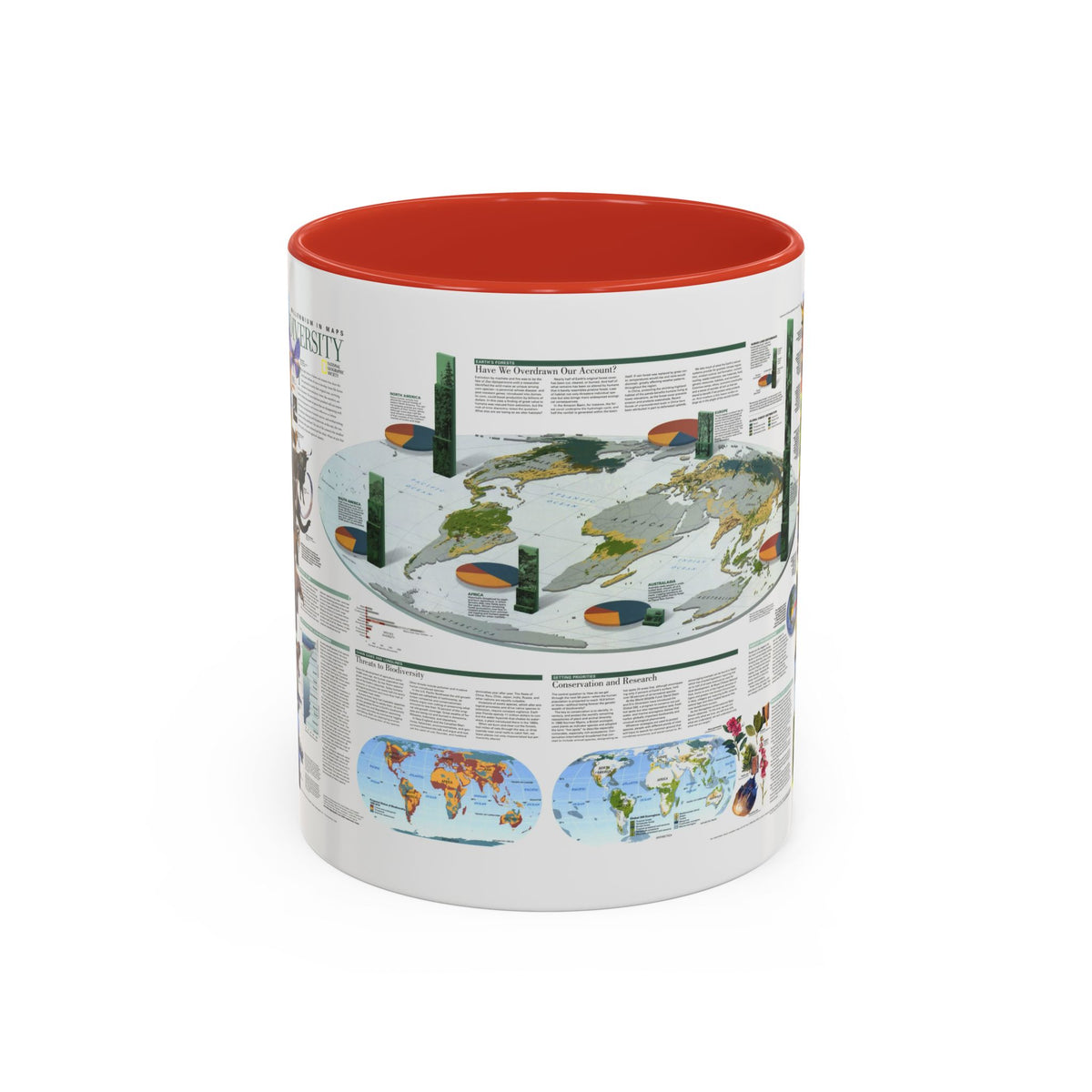 World Map - Biodiversity (1999) (Map) Accent Coffee Mug