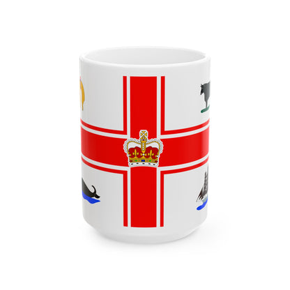 Flag of the City of Melbourne Australia - White Coffee Mug-15oz-Go Mug Yourself