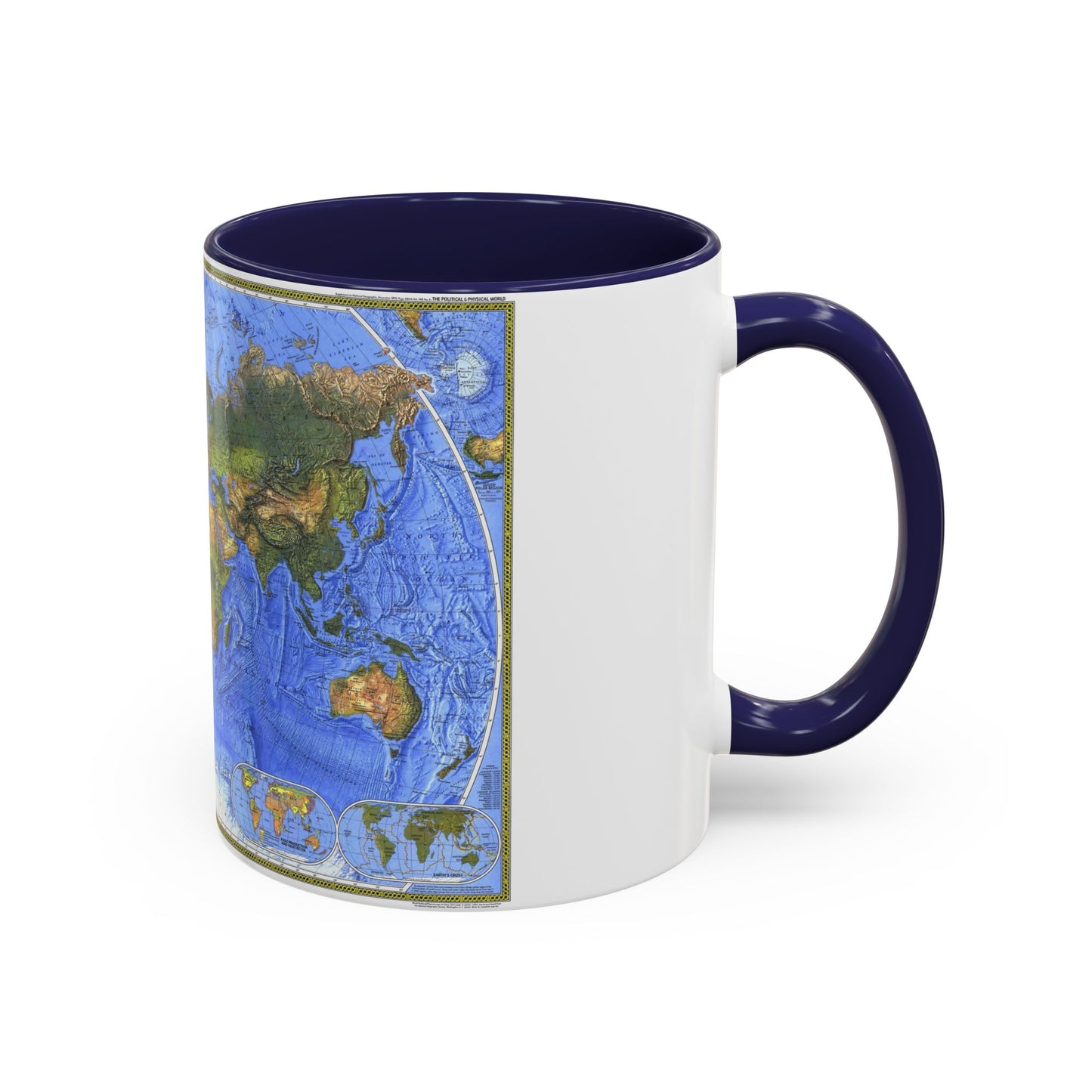 Carte du monde - Le monde physique (1975) (carte) Tasse à café décorative