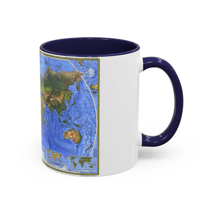 World Map - The Physical World (1975) (Map) Accent Coffee Mug