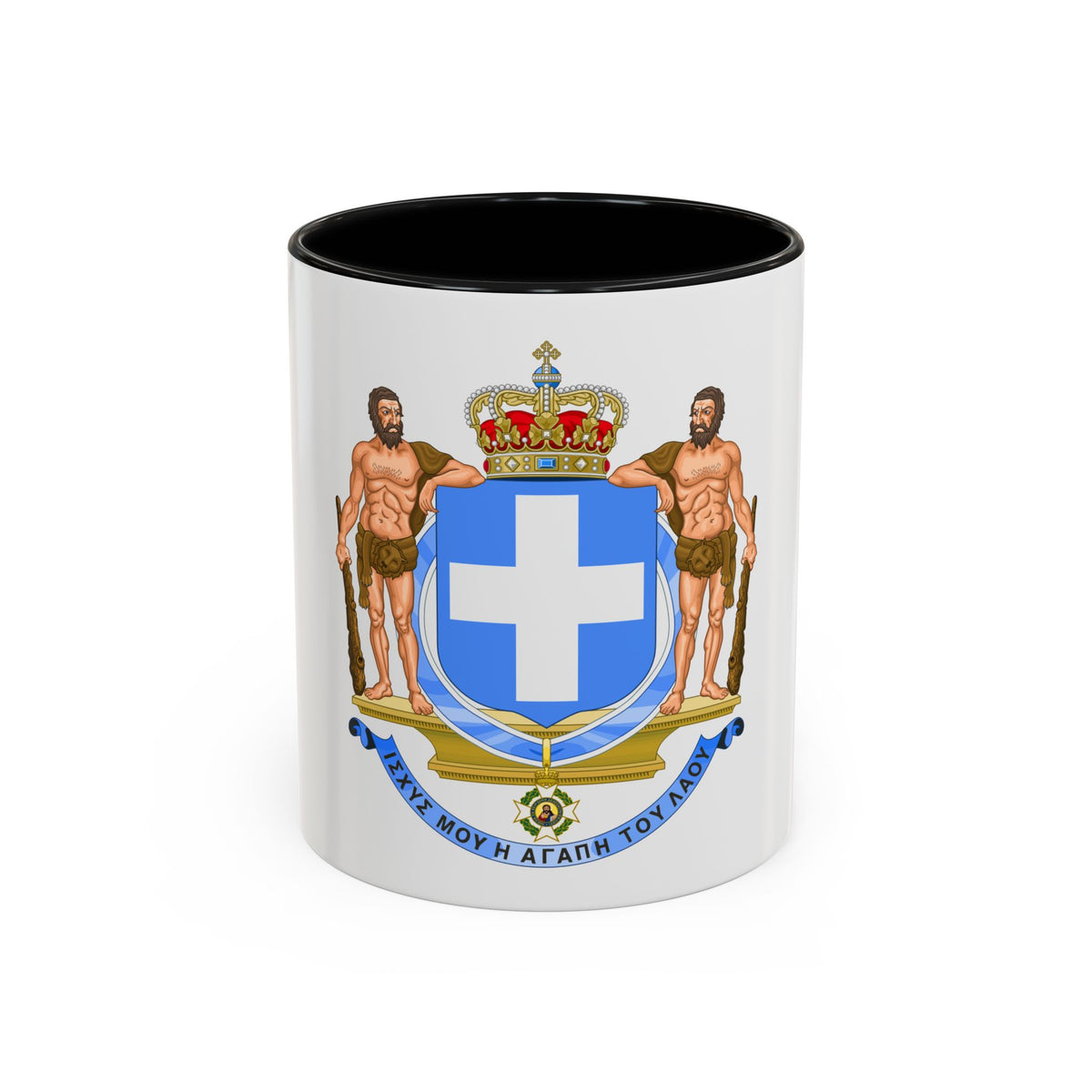Coat of Arms of Greece (blue cross) - Accent Coffee Mug