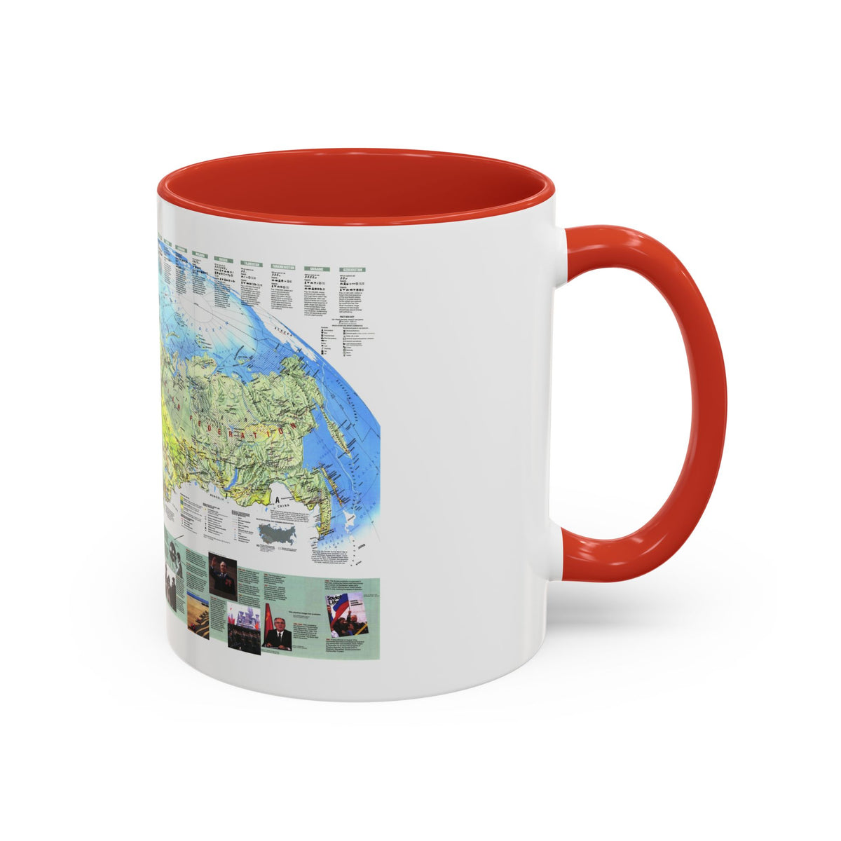 Russia - Communism to Capitalism (1993) (Map) Accent Coffee Mug