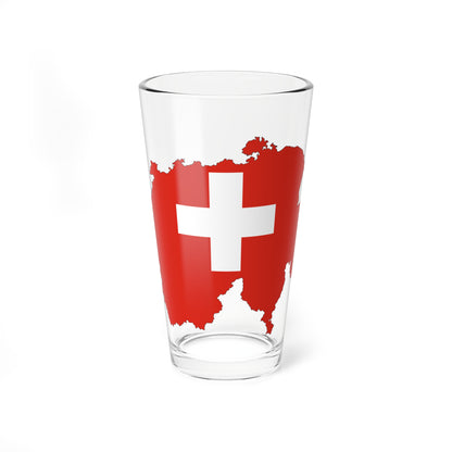Switzerland-Flagmap (Switzerland) Pint Glass 16oz